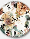 Orange and Cream Cottage Flowers Twig - Traditional Large Wall CLock