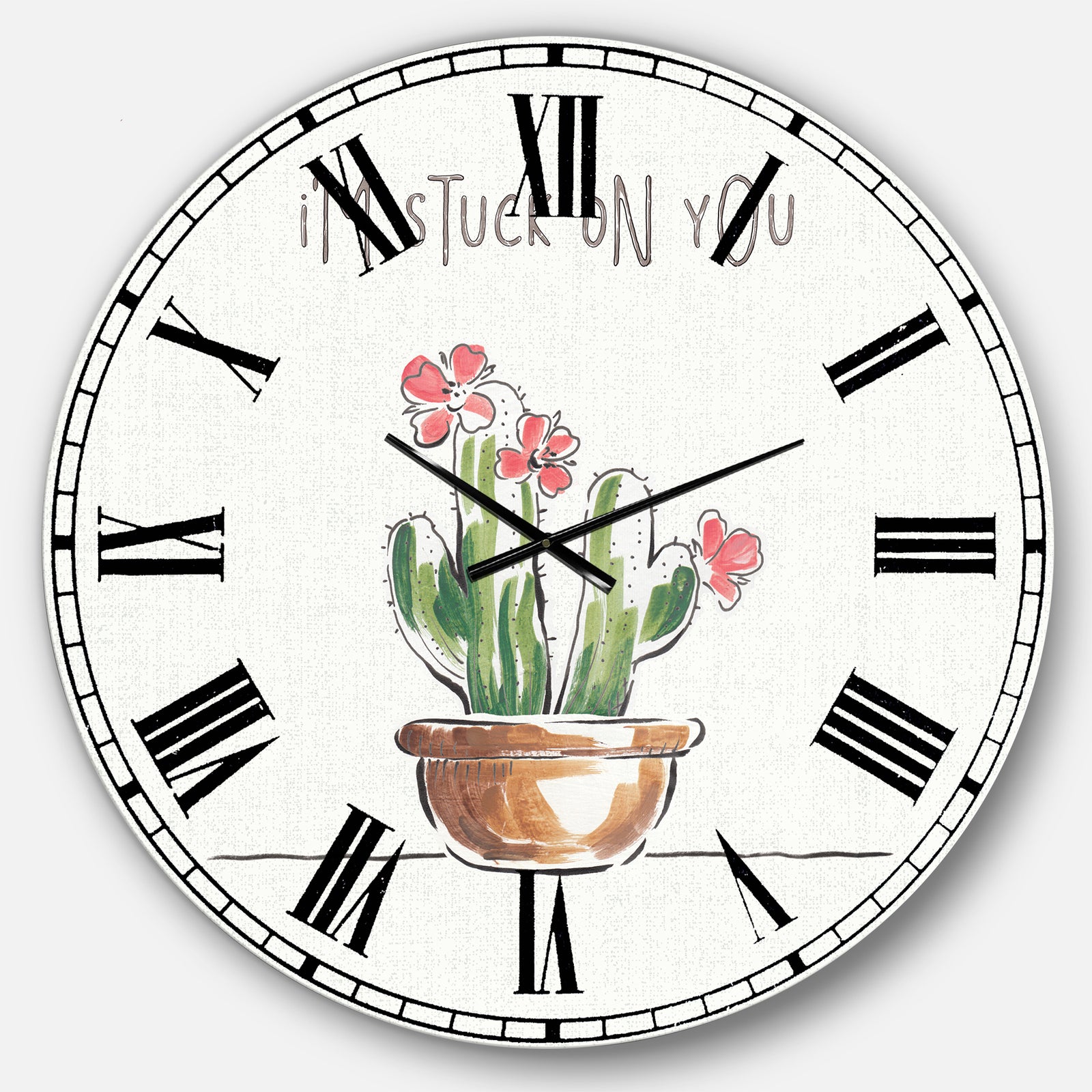 Desert Botanical Bloom II - Cabin & Lodge Large Wall CLock