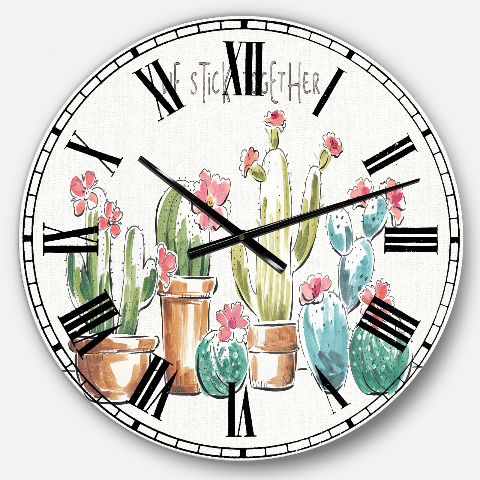 Desert Botanical Bloom III - Cabin & Lodge Oversized Wall CLock