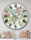Red and Blue Vibrant Hydrangea Flowers - Cabin & Lodge Oversized Wall CLock