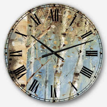 White Birch Forest I - Modern Farmhouse Wall CLock