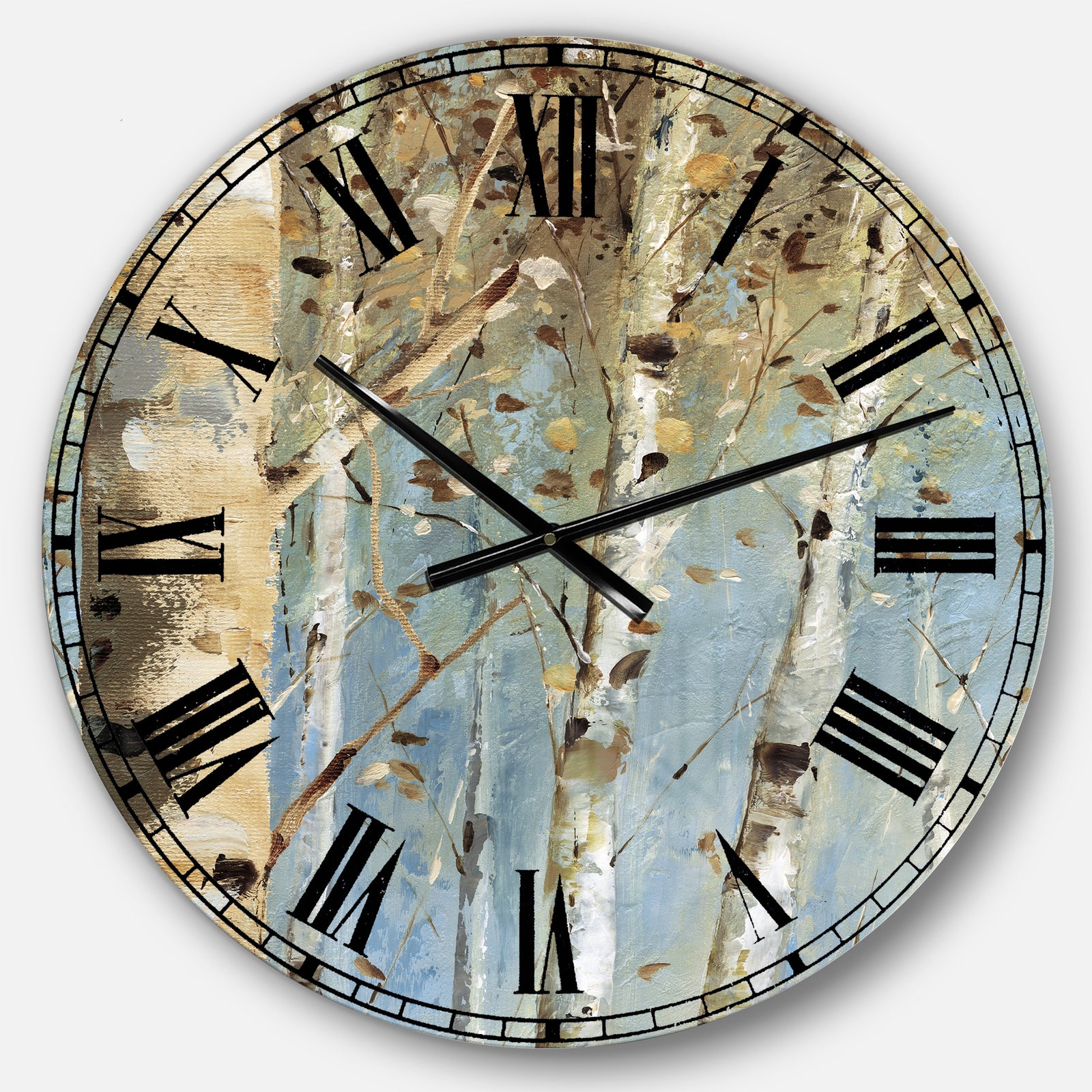 White Birch Forest I - Modern Farmhouse Wall CLock