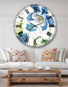 Blue Columbine Flowers With Butterfly - Cabin & Lodge Wall CLock