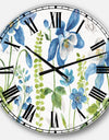 Bluebell and Columbine Wild Flowers with Butterfly - Cabin & Lodge Large Wall CLock