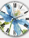 Blue Columbine Wild Flower with Ferns - Cabin & Lodge Large Wall CLock