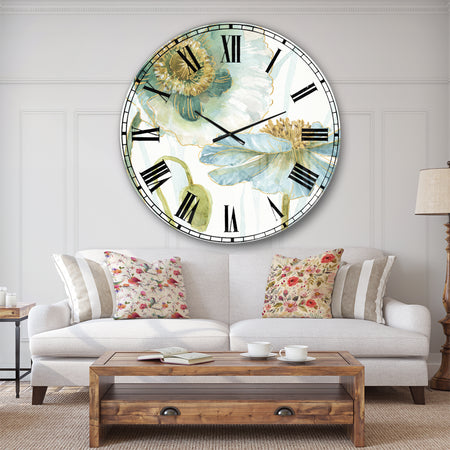 My Greenhouse Cottage Flowers II - Traditional Oversized Wall CLock