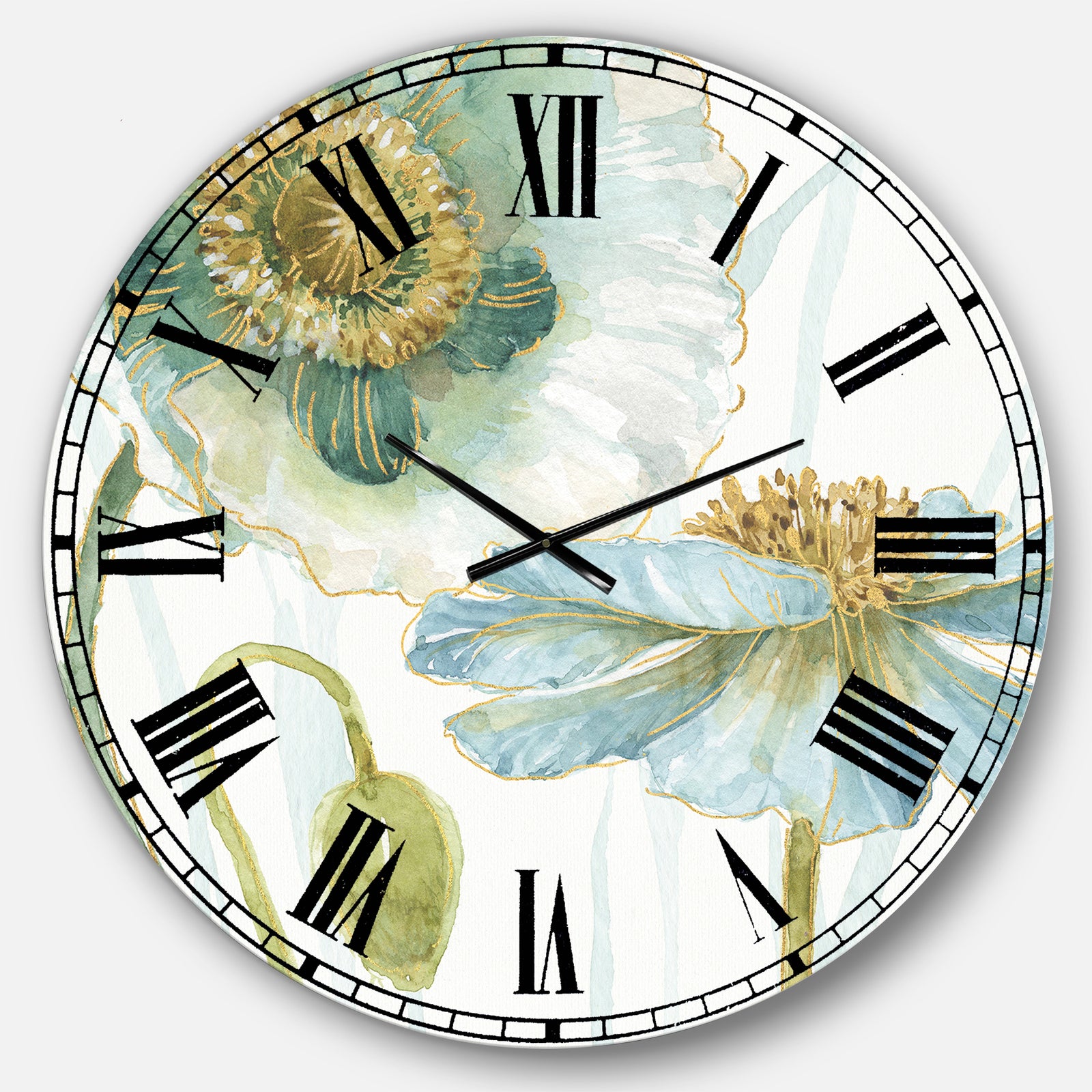 My Greenhouse Cottage Flowers II - Traditional Oversized Wall CLock
