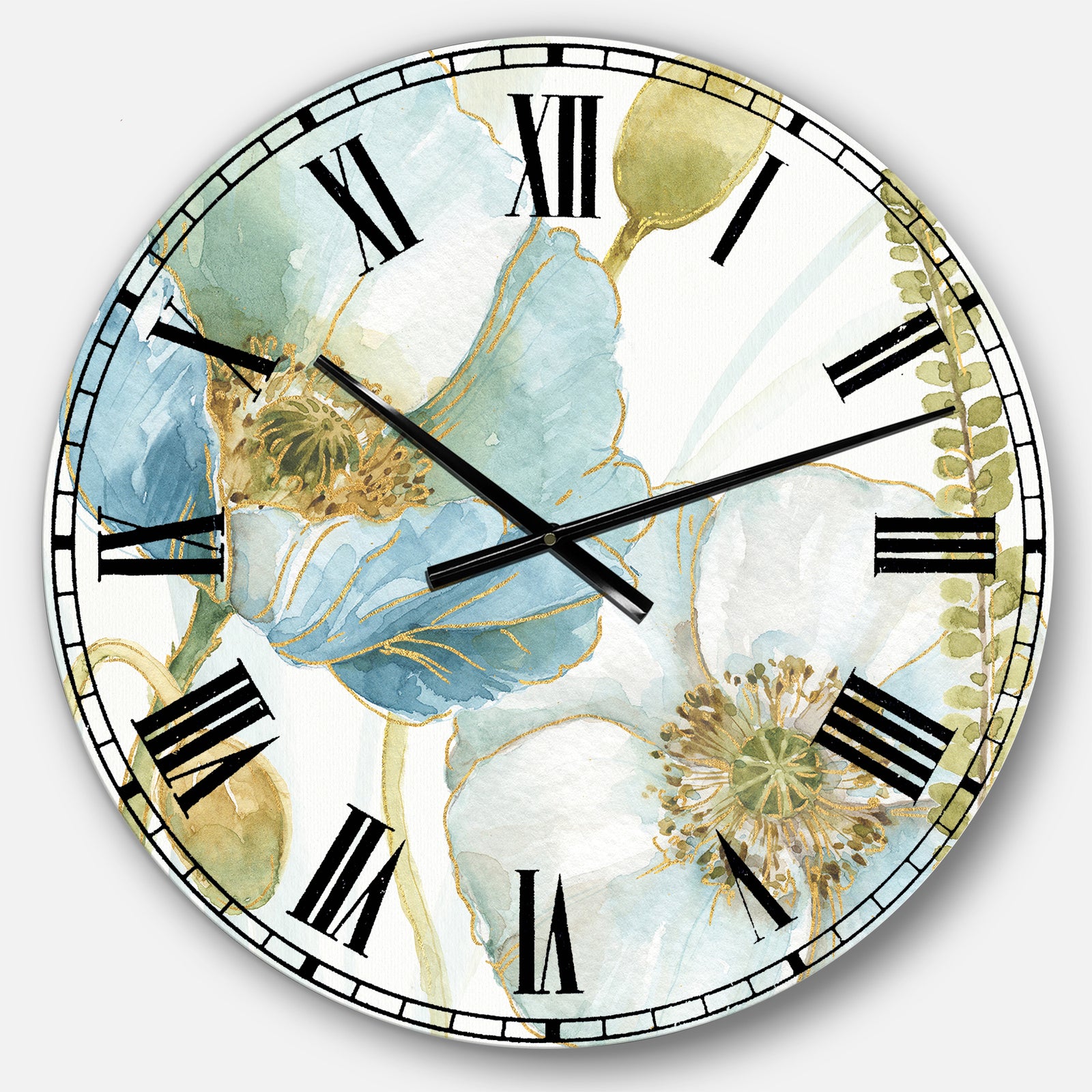 My Greenhouse Cottage Flowers III - Traditional Large Wall CLock