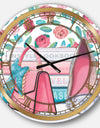 Pink Fashion high heels I - Posh & Luxe Large Wall CLock