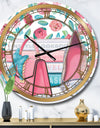 Pink Fashion high heels I - Posh & Luxe Large Wall CLock