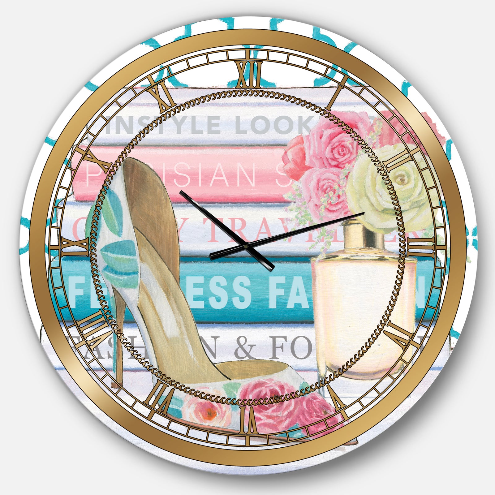 Pink Fashion high heels II - Posh & Luxe Large Wall CLock