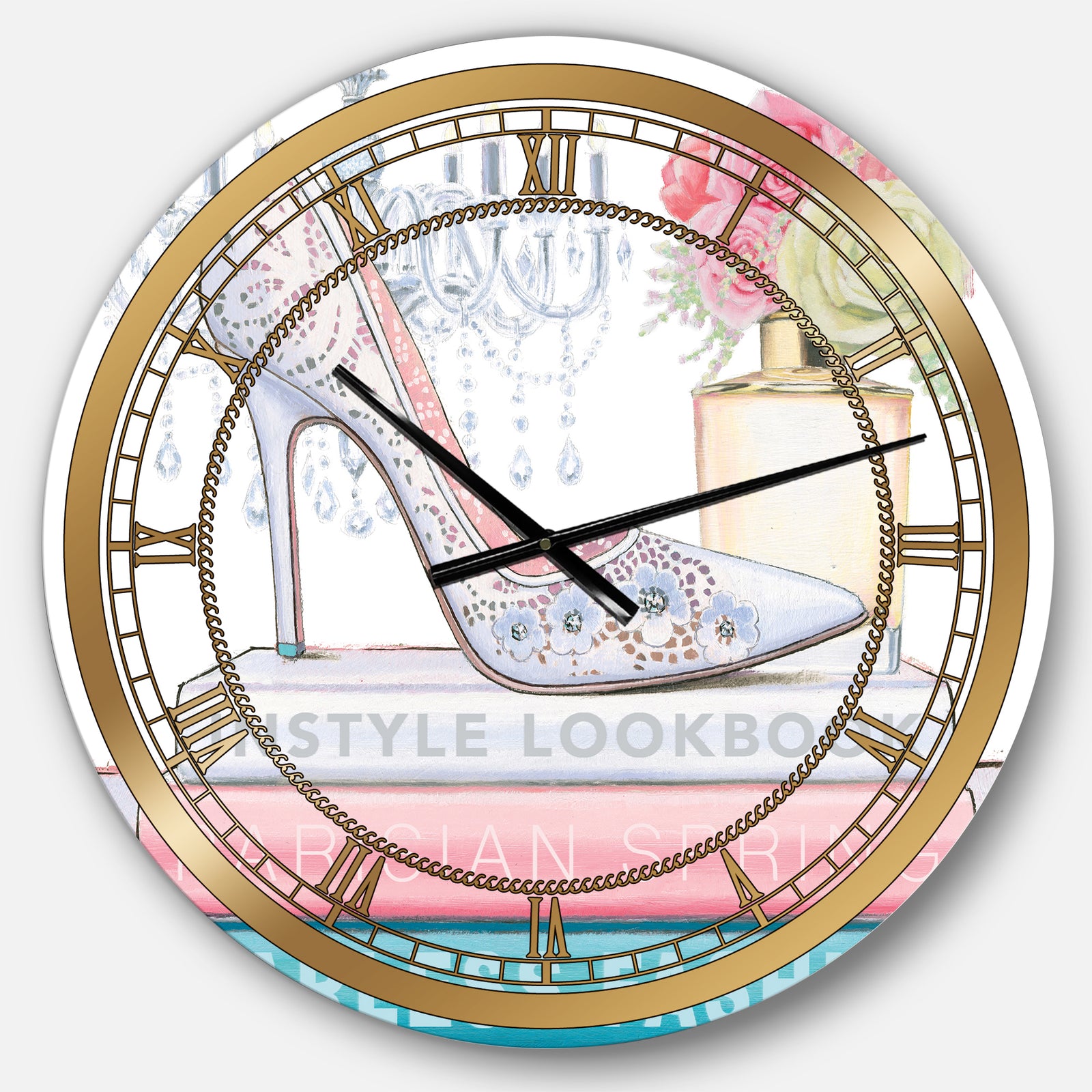 Pink Fashion high heels III - Posh & Luxe Large Wall CLock