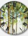 Green Forest Study - Modern Farmhouse Large Wall CLock