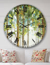 Green Forest Study - Modern Farmhouse Large Wall CLock