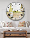 White Chardonnay Wine Bottles - Food and Beverage Oversized Wall CLock