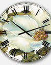 White Blossoming Flower Close-up - Modern Farmhouse Wall CLock