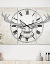 Deer Wild and Beautiful II - Cottage 3 Panels Oversized Wall CLock