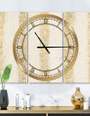 Gold Glam Stipes Pattern - Glam 3 Panels Large Wall CLock