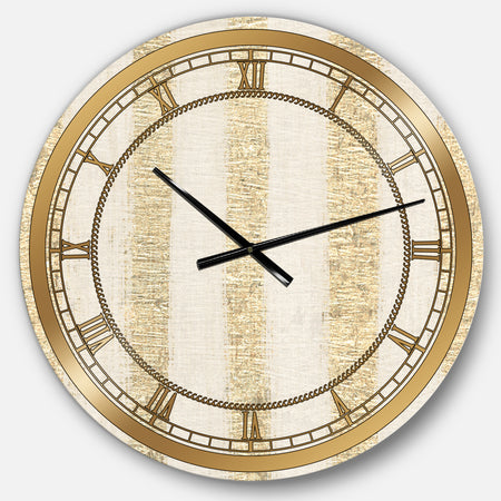 Gold Glam Stipes Pattern - Modern Glam Wall CLock
