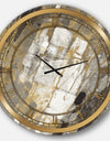 Gold, Black and White Hanpainted Abstract - Glam Large Wall CLock