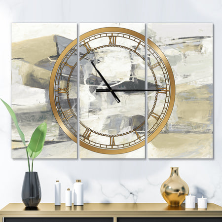 Silver Orchid Fonteney Glam 3-Panel Metal Clock