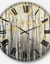 Golden Birch Forest I - Landscapes Large Wall CLock