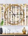 Abstract Gold Birch Trees I - Glam 3 Panels Oversized Wall CLock