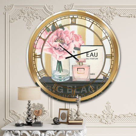 Glam & Fashion Parfum Boudoir III - Posh & Luxe Large Wall CLock