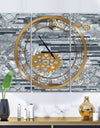 Modern Gold Timetable I - Glam 3 Panels Oversized Wall CLock