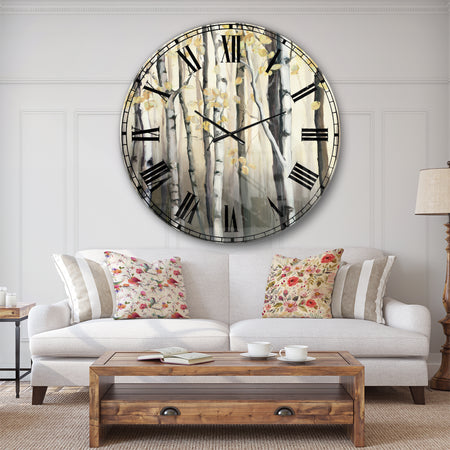 Golden Birch Forest IV - Cabin & Lodge Wall CLock