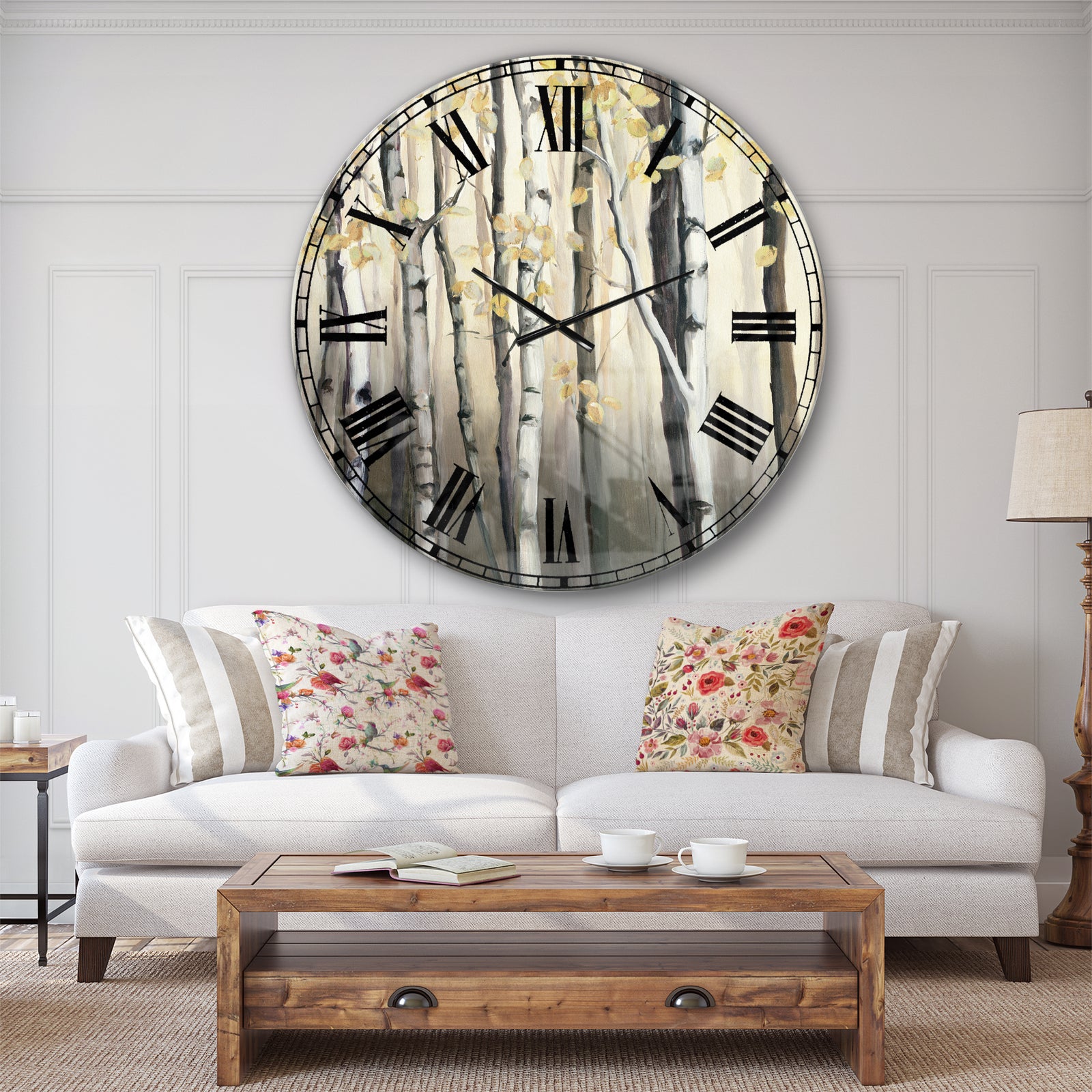 Golden Birch Forest IV - Cabin & Lodge Wall CLock