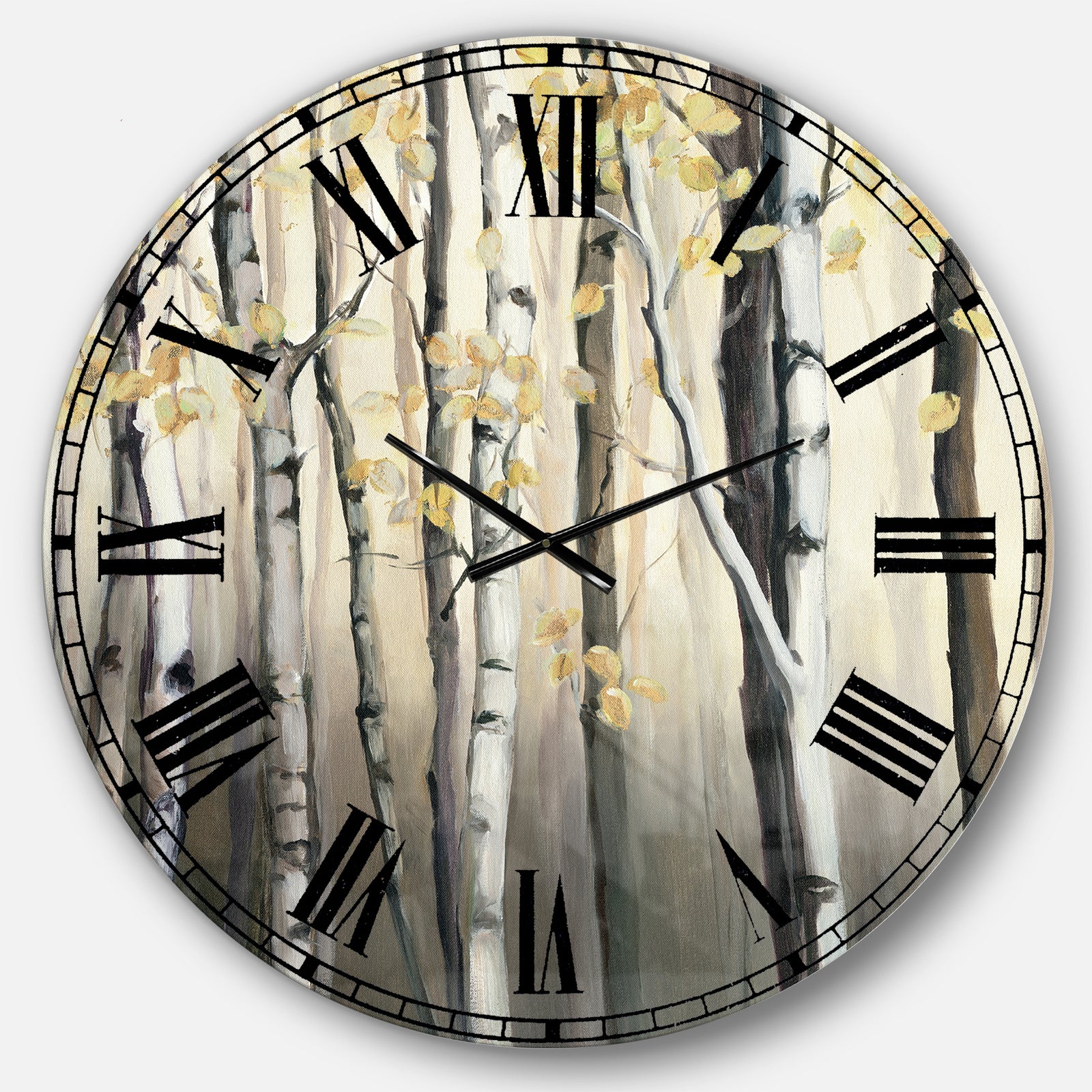 Golden Birch Forest IV - Cabin & Lodge Wall CLock