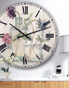 Blossoms on Birch Cottage Bouquet II - Farmhouse Large Wall CLock