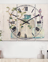 Blossoms on Birch Cottage Bouquet IV - Cottage 3 Panels Large Wall CLock