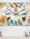 Butterfly Bloom lovely Quote - Cottage 3 Panels Oversized Wall CLock