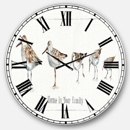 Pebbles and Sandpipers Family - Traditional Wall CLock