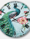 Peacock  - Floral and botanical Large Wall CLock