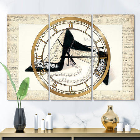Chic Galm Closet I - Glam 3 Panels Oversized Wall CLock