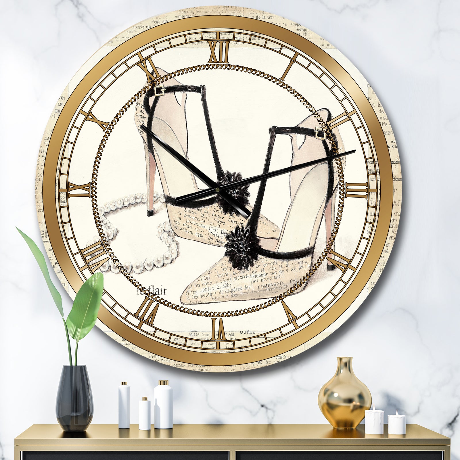 Chic Galm Closet III - Glam Large Wall CLock