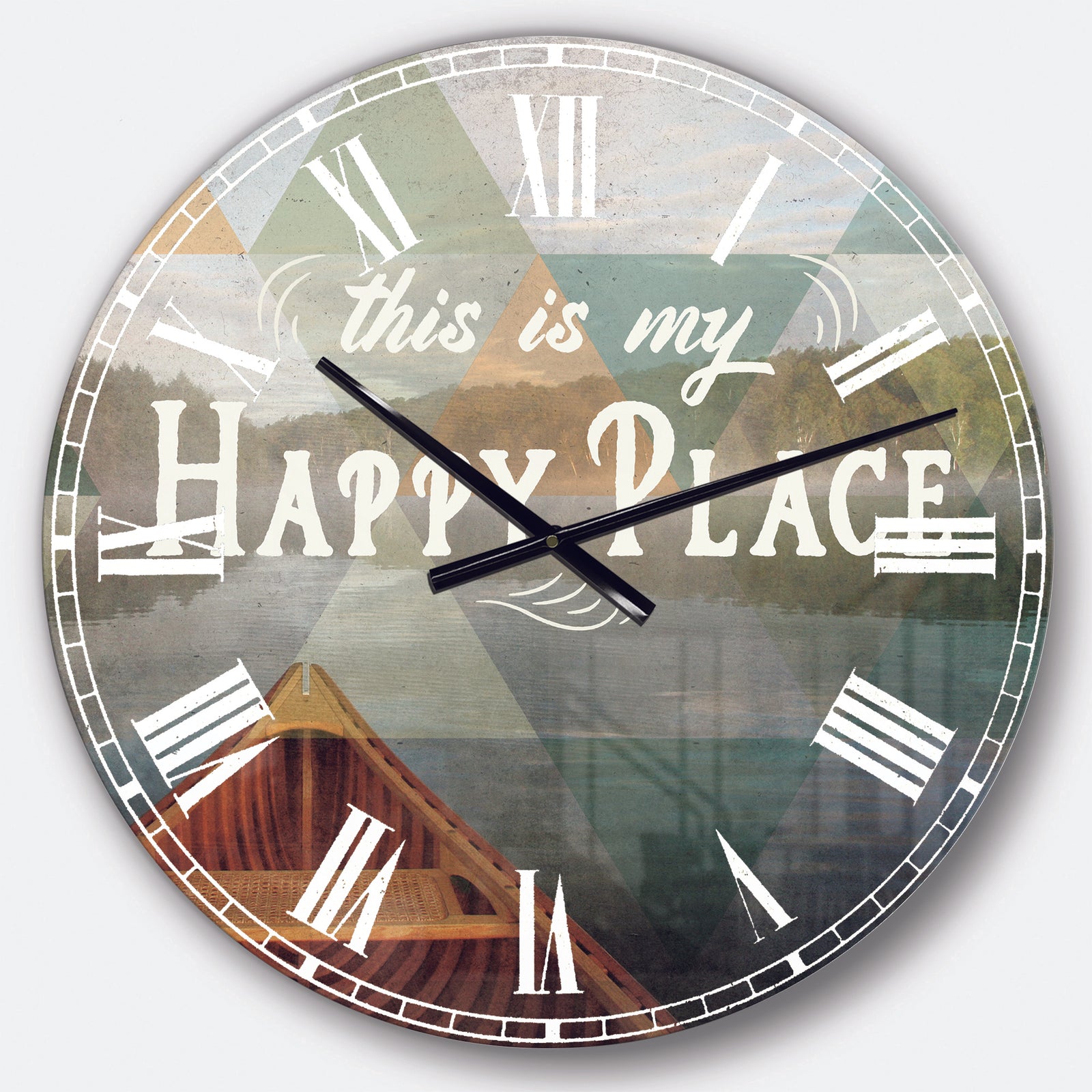 Lake House Happy Quote - Cottage Oversized Wall CLock