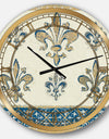 Fleur de Lis Gold Pattern - Ornate Glam Large Wall CLock