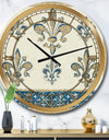 Fleur de Lis Gold Pattern - Ornate Glam Large Wall CLock