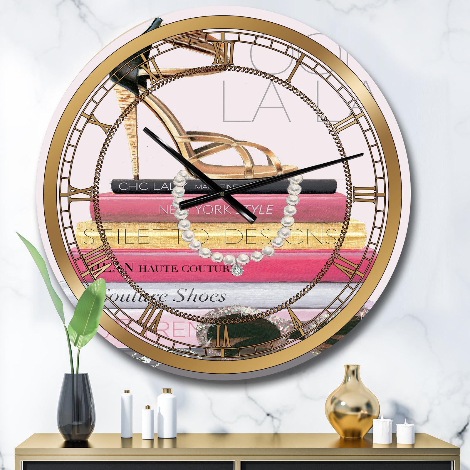 Paris Glamourous Gold Style II - Glam Large Wall CLock