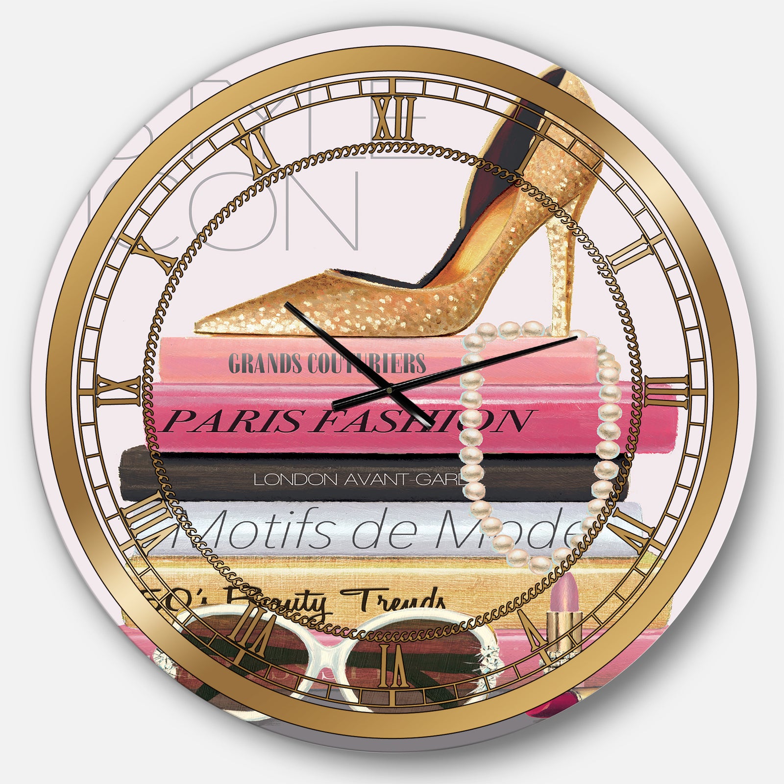 Paris Glamourous Gold Style III - Glam Wall CLock
