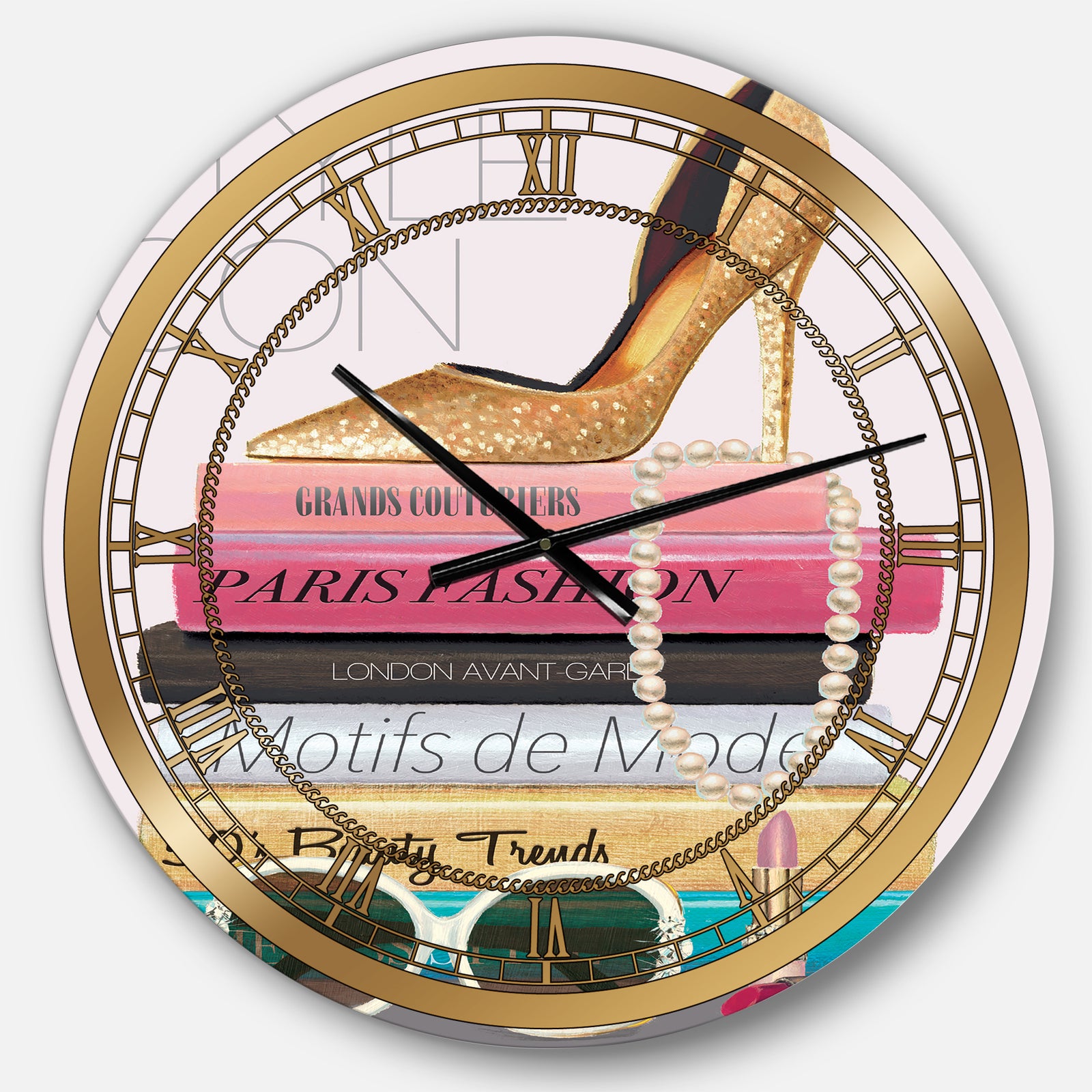 Paris Glamourous Gold Style IV - Glam Large Wall CLock