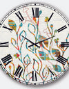 Rainbow Coloured Vines And Flowers - Cabin & Lodge Large Wall CLock