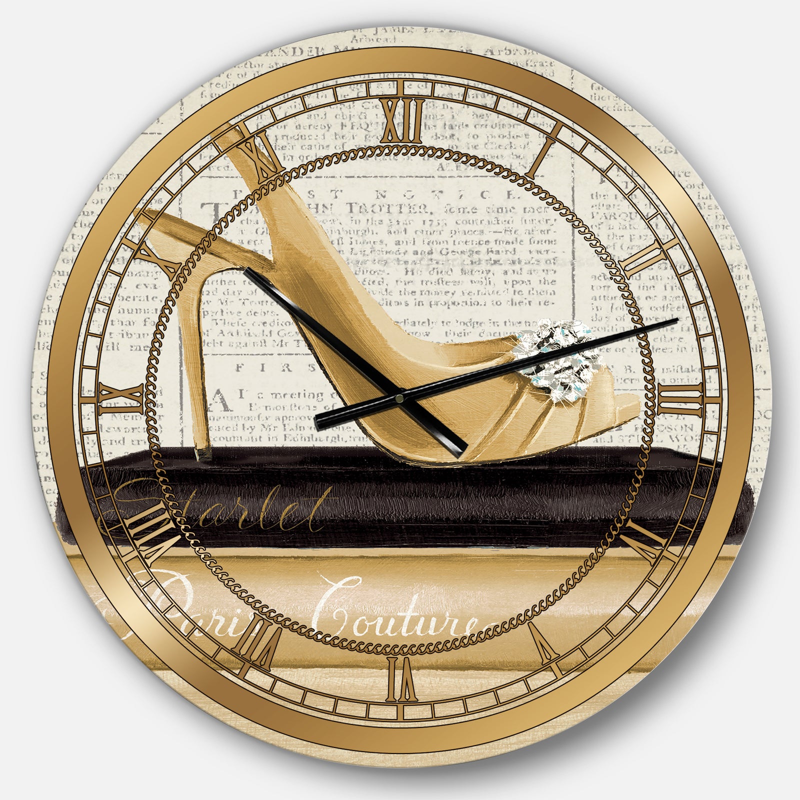 Gold Fashion High Hells I - Posh & Luxe Wall CLock