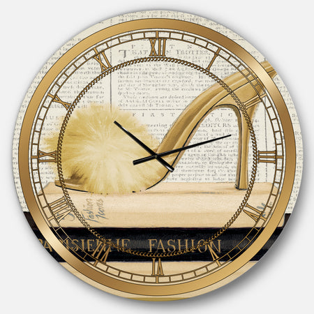 Gold Fashion High Hells II - Posh & Luxe Large Wall CLock