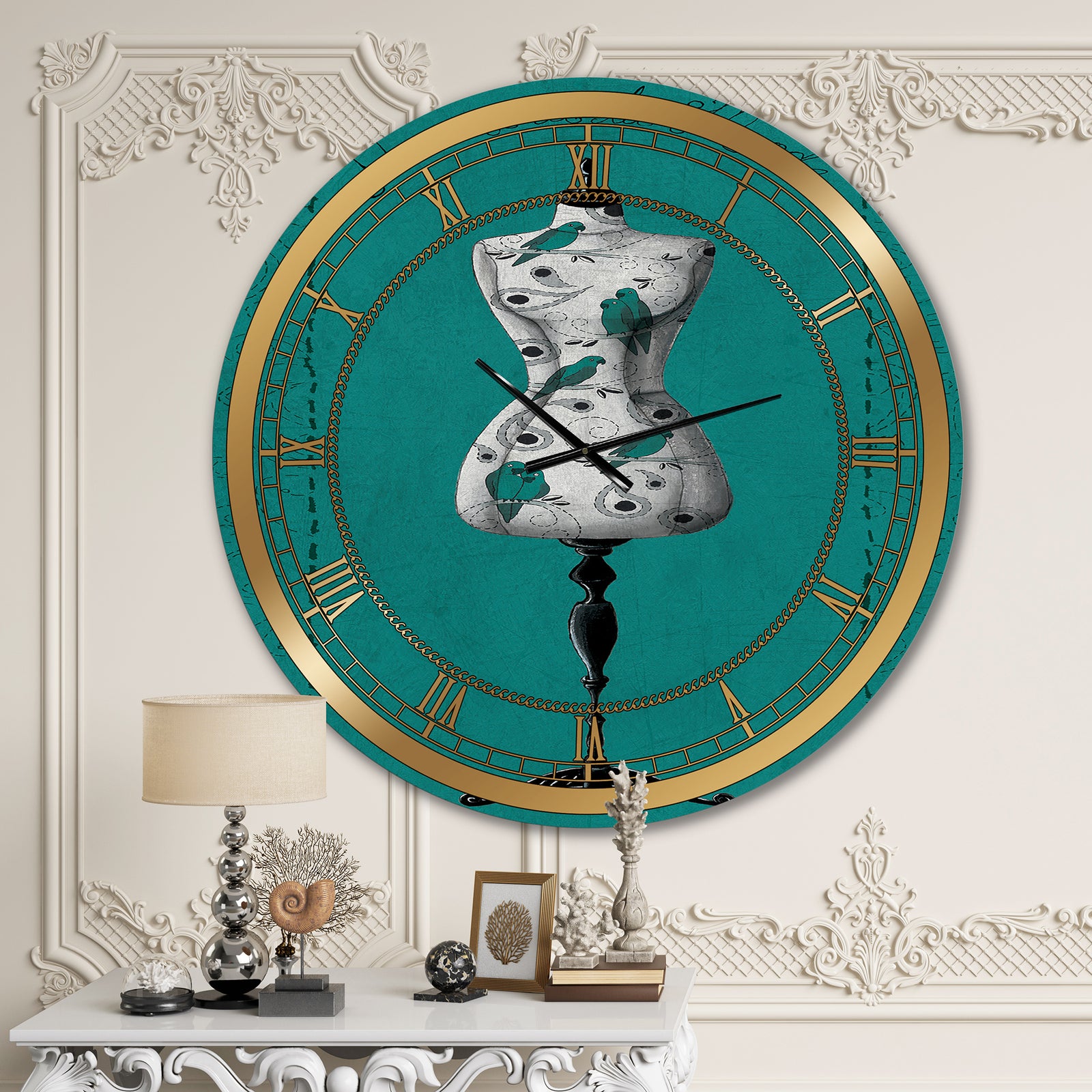 French Couture IV - Glam Large Wall CLock
