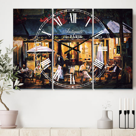 Silver Orchid Fonteney 3-Panel Oversized Metal Clock